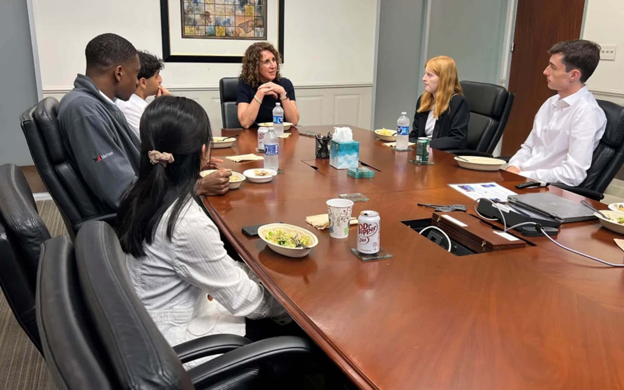 ICBA interns meeting with Rebeca